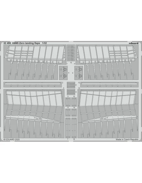 A6M5 Zero landing flaps TAMIYA, 1/32 - Eduard Accessories 32495