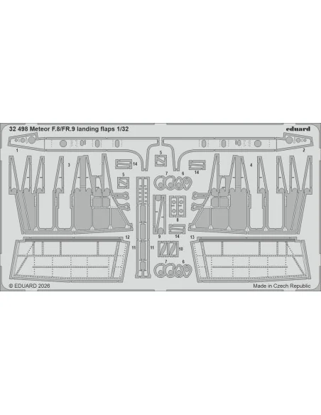 Meteor F.8/FR.9 landing flaps for Revell, 1/32 - Eduard Accessories...