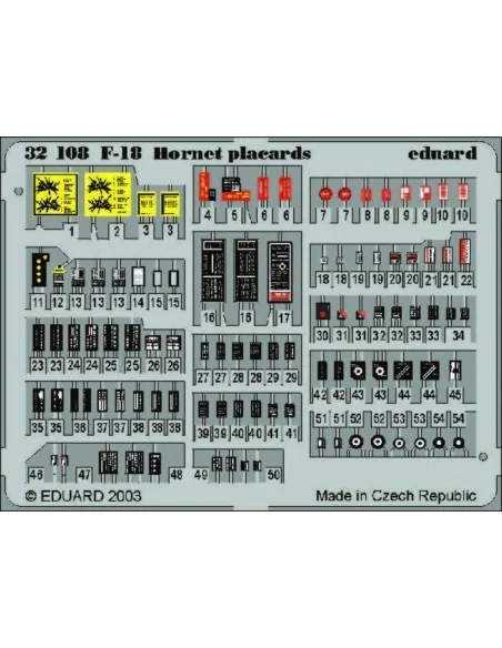 F-18 Hornet placards, 1/32 - Eduard Accessories 32508