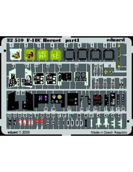 F-18C interior für Academy Bausatz, 1/32 - Eduard Accessories 32510