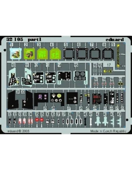 F-18C interior für Academy Bausatz, 1/32 - Eduard Accessories 32510