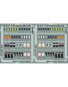 F-16 Falcon Placards für Hasegawa Bausatz, 1/32 - Eduard Accessorie...