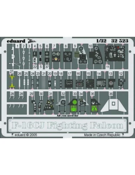 F-16CJ Interior für Tamiya Bausatz, 1/32 - Eduard Accessories 32523