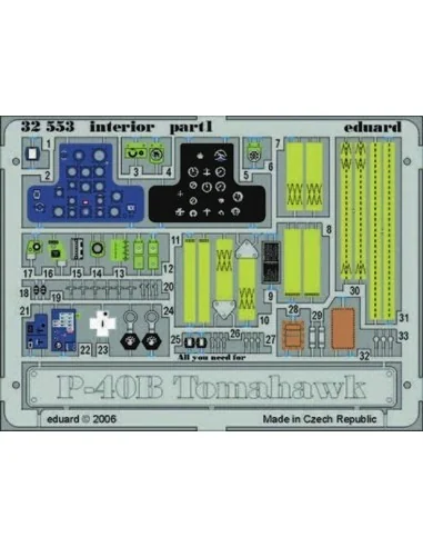 P-40B Tomahawk interior für Trumpeter Bausatz, 1/32 - Eduard Access...
