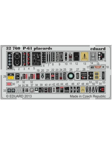 P-61 placards for Hobby Boss, 1/32 - Eduard Accessories 32760