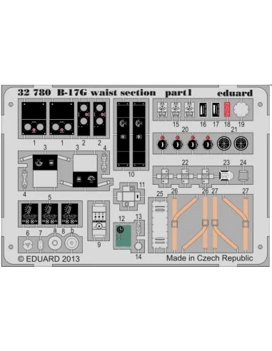 B-17G waist section for HK Models, 1/32 - Eduard Accessories 32780