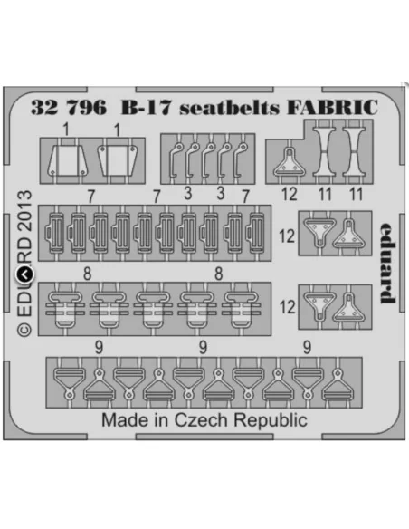 B-17 seatbelts FABRIC for HK Models, 1/32 - Eduard Accessories 32796