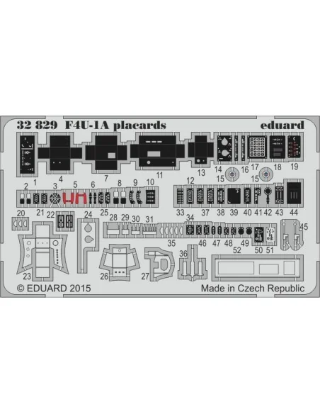 F4U-1A placards for Tamiya, 1/32 - Eduard Accessories 32829