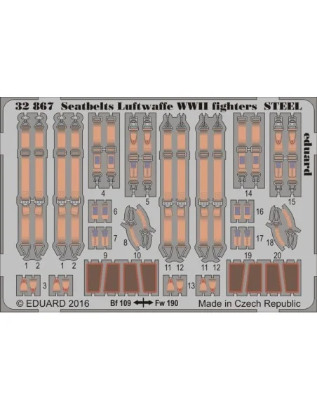 [NO_DESC] Seatbelts Luftwaffe WWII fighters STEEL, 1/32 - Eduard Ac...