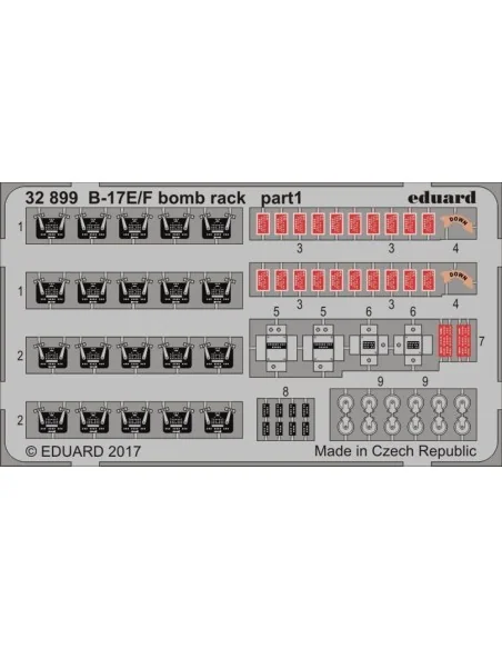 [NO_DESC] B-17E/F bomb rack for HKM, 1/32 - Eduard Accessories 32899