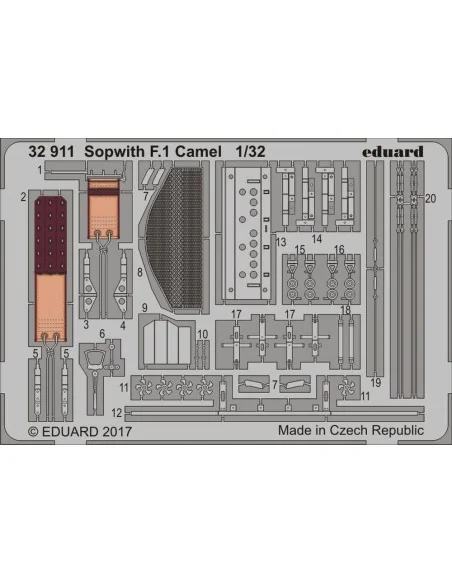 Sopwith F.1 Camel for Wingnut Wings, 1/32 - Eduard Accessories 32911