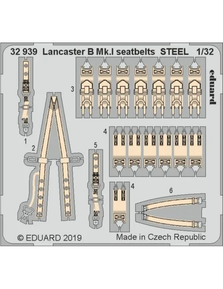 Lancaster B Mk.I seatbelts STEEL f.HKM, 1/32 - Eduard Accessories 3...