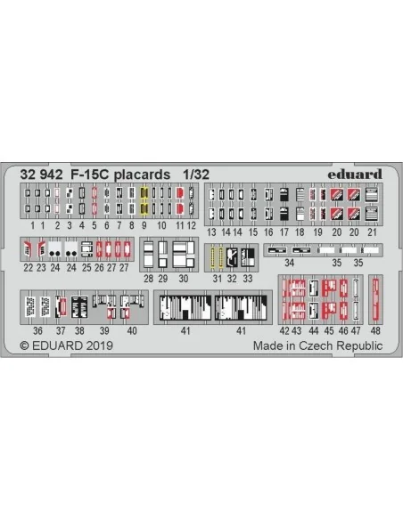 F-15C placards for Tamiya, 1/32 - Eduard Accessories 32942