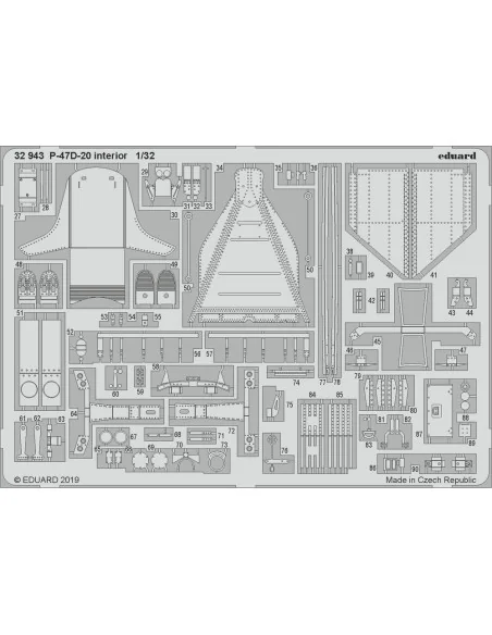 [NO_DESC] P-47D-20 interior for Trumpeter, 1/32 - Eduard Accessorie...
