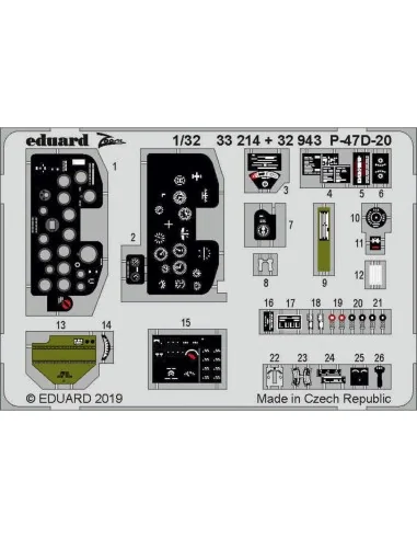 P-47D-20 interior for Trumpeter, 1/32 - Eduard Accessories 32943