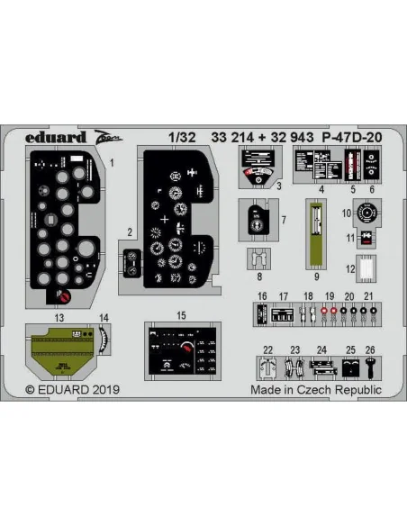 P-47D-20 interior for Trumpeter, 1/32 - Eduard Accessories 32943