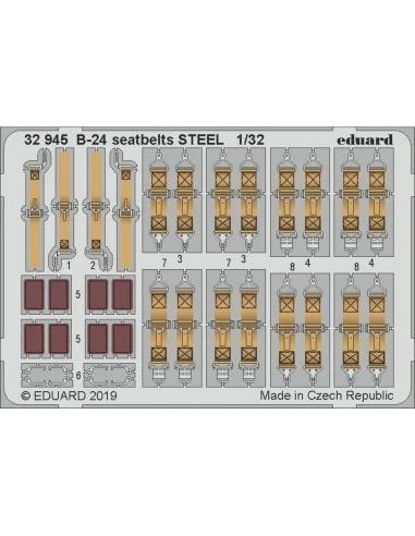 [NO_DESC] B-24 seatbelts STEEL for Hobby Boss, 1/32 - Eduard Access...