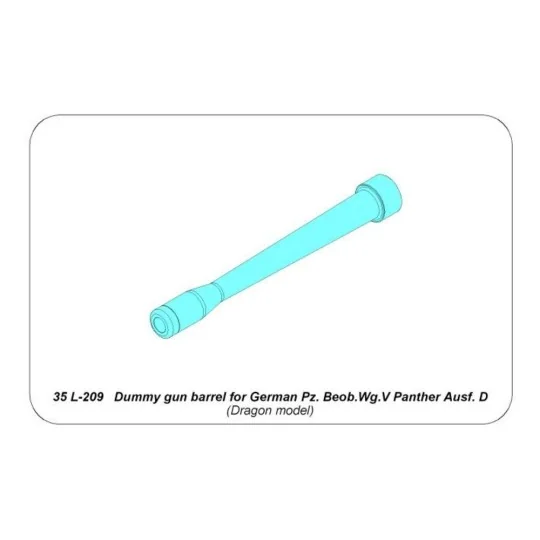 Dummy gun barrel for Panther Ausf. D, 1/35 - Aber Models 35 L-209 Dummy gun barrel for Panther Ausf. D, 1/35 - Aber Models 35 L-209