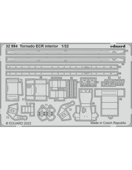 Tornado ECR interior for ITALERI, 1/32 - Eduard Accessories 32994