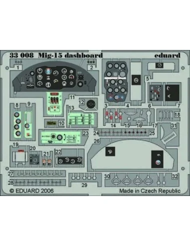 [NO_DESC] Mig-15 dashboard, 1/32 - Eduard Accessories 33008