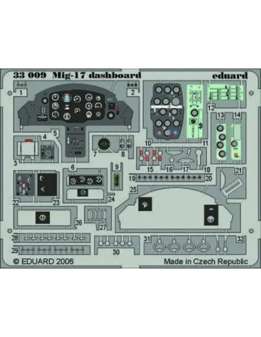 Mig-17 dashboard Für Trumpeter Bausatz, 1/32 - Eduard Accessories 3...