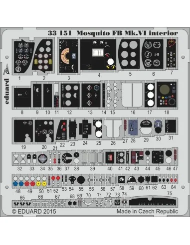 Mosquito Mk.VI interior for Tamiya, 1/32 - Eduard Accessories 33151