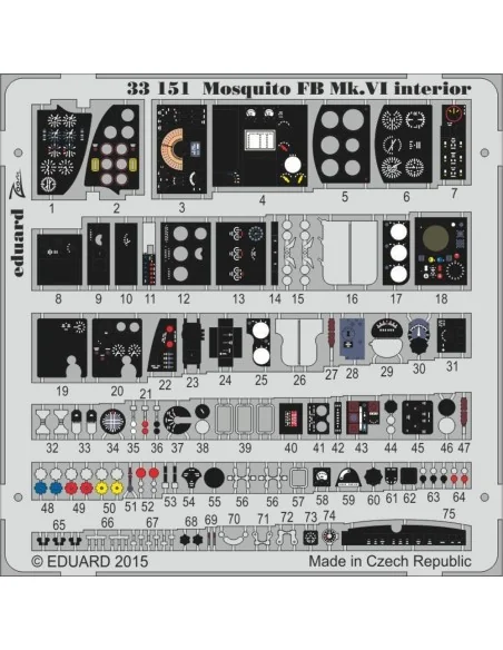 Mosquito Mk.VI interior for Tamiya, 1/32 - Eduard Accessories 33151