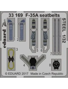 F-35A seatbelts STEEL for Italeri, 1/32 - Eduard Accessories 33169