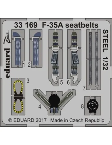 [NO_DESC] F-35A seatbelts STEEL for Italeri, 1/32 - Eduard Accessor...