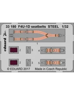 F4U-1D seatbelts STEEL for Tamiya, 1/32 - Eduard Accessories 33180