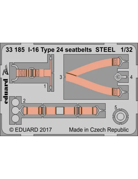 I-16 Type 24 seatbets STEEL for ICM, 1/32 - Eduard Accessories 33185