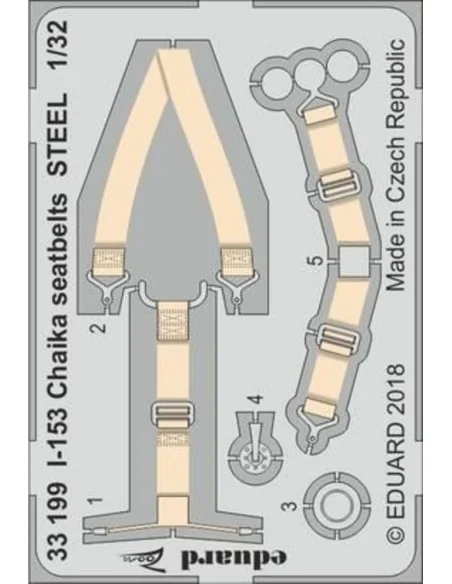 I-153 Chaika seatbelts STEEL for ICM, 1/32 - Eduard Accessories 33199