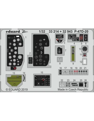 P-47D-20 for Trumpeter, 1/32 - Eduard Accessories 33214