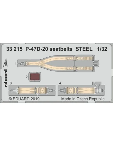 [NO_DESC] P-47D-20 seatbelts STEEL for Trumpeter, 1/32 - Eduard Acc...