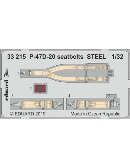 P-47D-20 seatbelts STEEL for Trumpeter, 1/32 - Eduard Accessories 3...