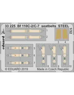 Bf 110C-2/C-7 seatbelts STEEL for Revell, 1/32 - Eduard Accessories...