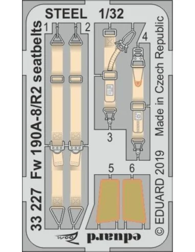 Fw 190A-8/R2 seatbelts STEEL for Revell, 1/32 - Eduard Accessories ...