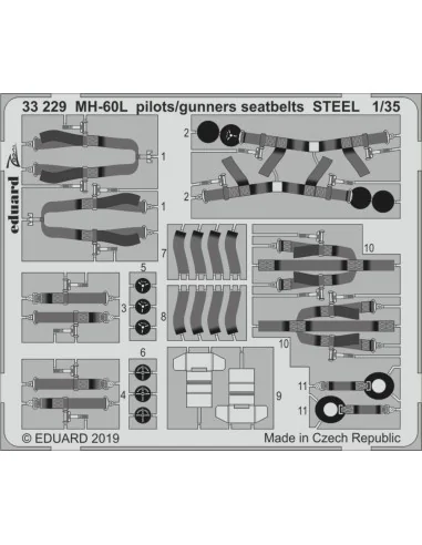 MH-60L pilots/gunners seatbelts STEEL for Kitty Hawk, 1/35 - Eduard...