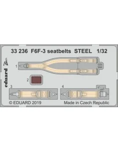 F6F-3 seatbelts STEEL for Trumpeter, 1/32 - Eduard Accessories 33236