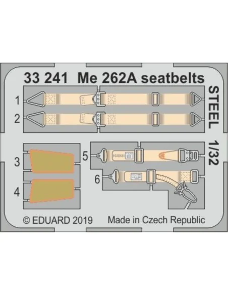 [NO_DESC] Me 262A seatbelts STEEL f. Revell, 1/32 - Eduard Accessor...