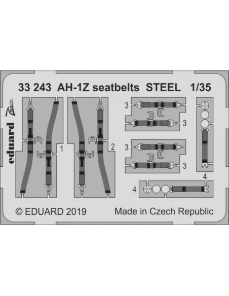AH-1Z seatbelts STEEL for Academy, 1/32 - Eduard Accessories 33243