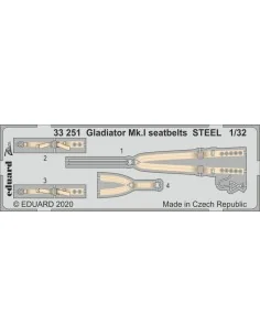 Gladiator Mk.I seatbelts STEEL for ICM, 1/32 - Eduard Accessories 3...