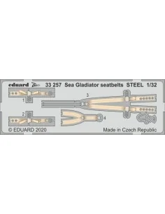 Sea Gladiator seatbelts STEEL for ICM, 1/32 - Eduard Accessories 33257