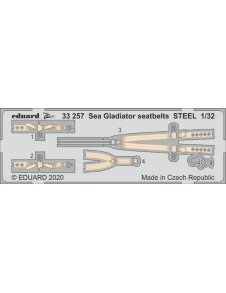 Sea Gladiator seatbelts STEEL for ICM, 1/32 - Eduard Accessories 33257