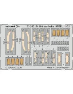 Bf 108 seatbelts STEEL for Eduard, 1/32 - Eduard Accessories 33260
