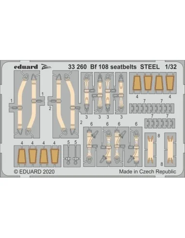 [NO_DESC] Bf 108 seatbelts STEEL for Eduard, 1/32 - Eduard Accessor...