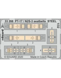 PT-17 / N2S-3 seatbelts STEEL for ICM, 1/32 - Eduard Accessories 33266