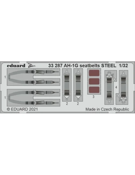 AH-1G seatbelts STEEL 1/32 for ICM, 1/32 - Eduard Accessories 33287
