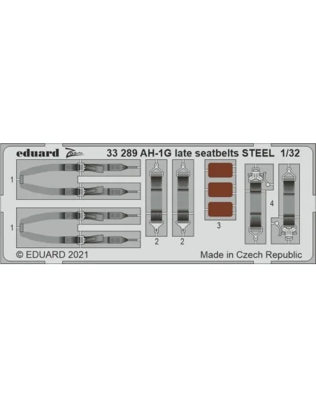 AH-1G late seatbelts STEEL for ICM, 1/32 - Eduard Accessories 33289