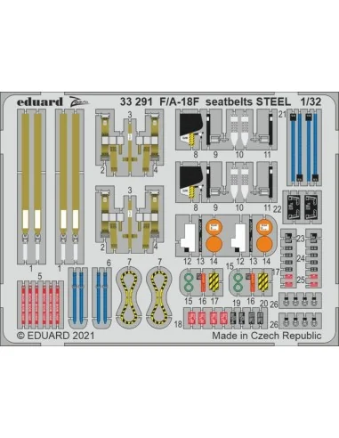 F/A-18F seatbelts STEEL, for REVELL, 1/32 - Eduard Accessories 33291